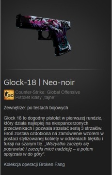 Glock-18 Neo-noir CS GO CS2 SKIN