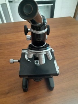Mikroskop stereoskopowy sprawny , antyk PZO 
