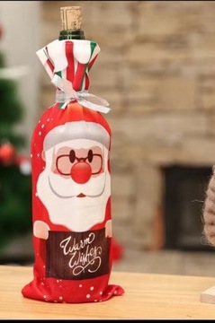 Pokrowiec świąteczny na butelkę Mikołaj