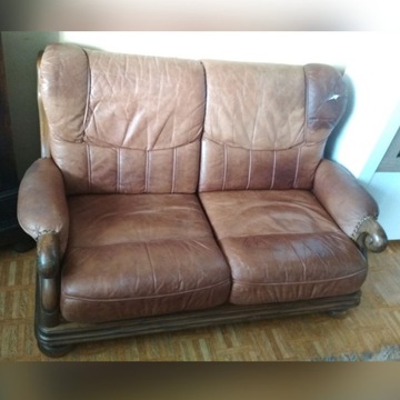 Komplet skórzany sofa i fotel