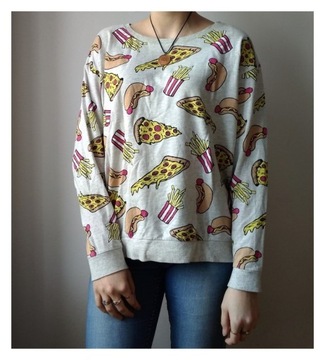 Bluza jedzenie fast food H&M