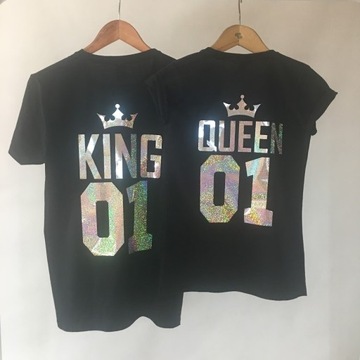 Zestaw koszulek Mąż Żona King Queen