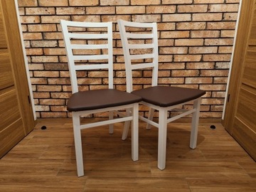 Krzesło drewniane typu Marynarz poziomy. Biały mat