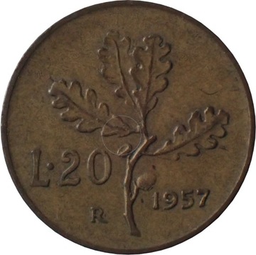 Włochy 20 lire z 1957 roku - OBEJRZYJ MOJĄ OFERTĘ