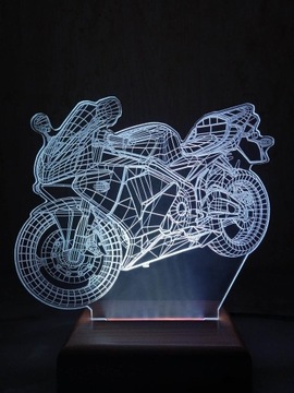 LED lampa z pilotem.lampa 3D motocykl. 16 kolorów