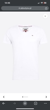 tommy jeans slim jaspe v neck - t-shirt basic M