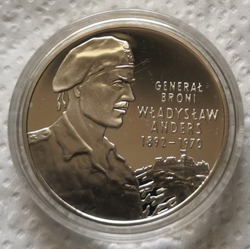 Moneta 10 zł 2002 r. Generał Władysław Anders 