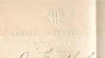 GLEIWITZ - KAMIENIETZ / 1887 LANDRATHS- AMT