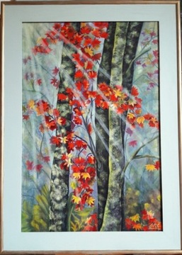 "Barwy jesieni", akryl  na płótnie 60 x 40 cm.
