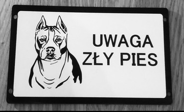 Amstaff tabliczki ostrzegawcze uwaga zły pies