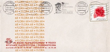 Katowice 1968r.- koperta - Flora - frankatura