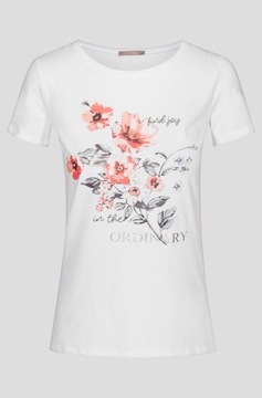 T-shirt top Orsay biały kwiaty s 36 24 hm 