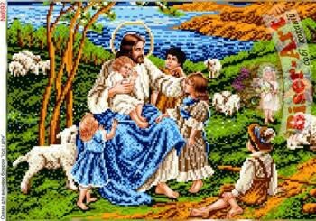 Haft koralikowy_zestaw Pan Jezus nauczający dzieci