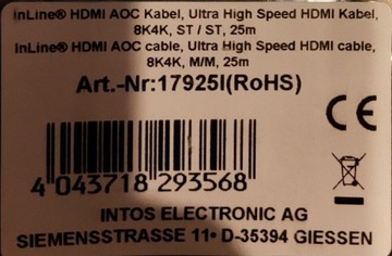 HDMI 8k4k 25 m Nowy