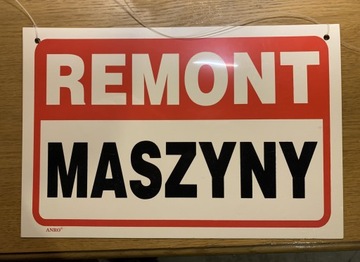 Sprzedam znak remont maszyny