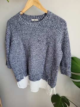 Bawełniany sweter z koszulą XL