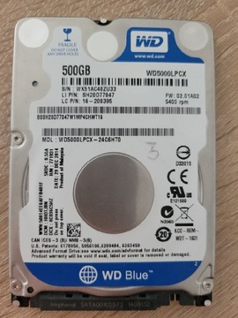 Dysk twardy HDD WD WD5000LPCX-24C6HT0 500GB 2,5"