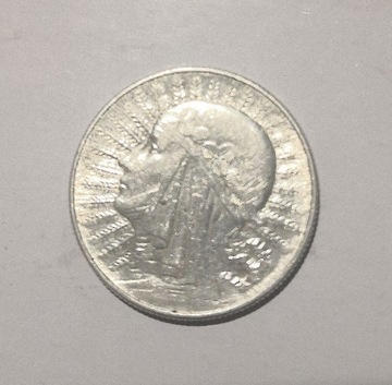 Moneta 5 zł 1933r,głowa kobiety,srebro,zn.menniczy