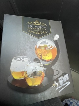 DELUXE GLOBE DECANTER SET - zestaw whisky globus