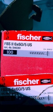 Fischer FBS 6X60/5 US | ŚRUBA DO BETONU 