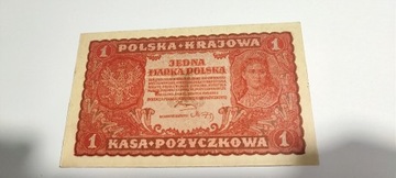 1 Marka  Polska 1919 r UNC 