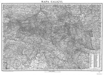 Mapa Galicyi Galicji przełom XIX XX wieku reprint