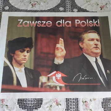 Plakat - Zawsze dla Polski- Lech i Danuta Wałęsa 