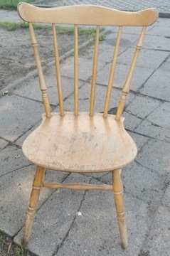 Krzesło patyczak orzech PRL Vintage