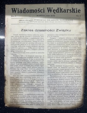 Wiadomości Wędkarskie Marzec 1936 r - nr 2