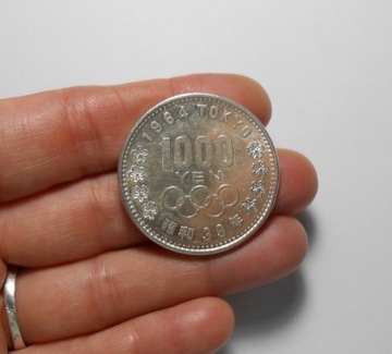 stara moneta Japonia 1000 YEN 1964  Srebro piękna (1)