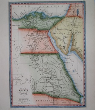 1836 oryginał MAPA EGIPT Nil KAIR AFRYKA