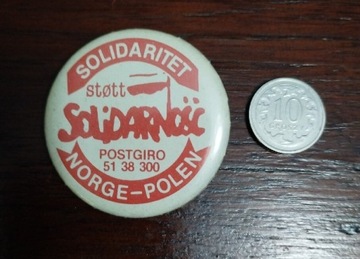 Stara odznaka  Solidarność Norge - Polen