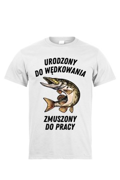 Koszulka wędkarza czarna biała XS S M L XL XXL 3XL