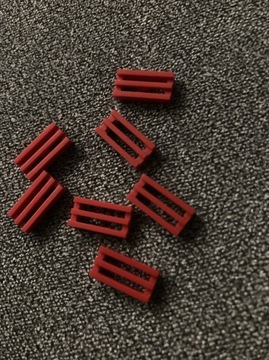 LEGO 2412b 1x2 GRILL czerwona 7 sztuk