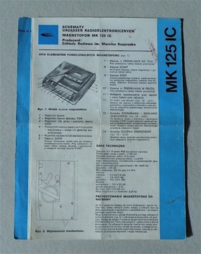MAGNETOFON MK 125 IC - INSTRUKCJA