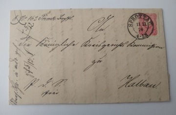 List z miejscowości Sprottau z roku 1876