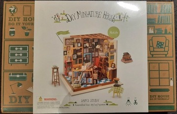 DIY Miniature House - Sam's Study Domek Biblioteka