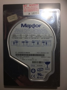 Dysk IDE ATA 20GB Maxtor 2B020H1 + taśma