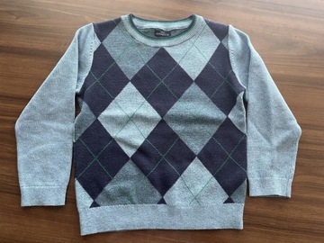 Sweter Next sweterek niebieski romby