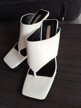 Szpilki klapki sandały damskie białe rozmiar 39