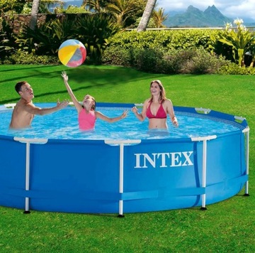 Intex Basen Z Metalową Ramą, Niebieski, Ø 366 x 76