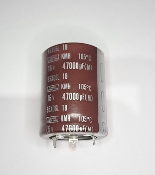 16V 47000uF (M) 95X06L 18 KMH  Nippon Chemi-Con kondensator  35x47mm 105°C 