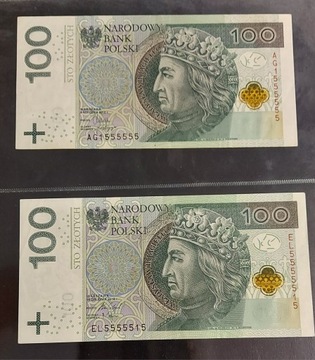 2 Banknoty 100 zł, prawie solidy