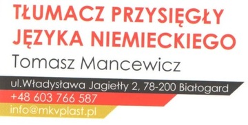 Tłumaczenia język niemiecki  Online /Faktura Vat