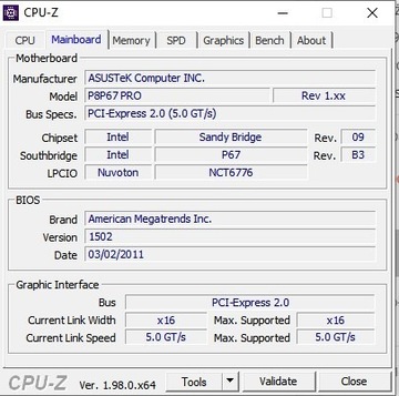 P8P67PRO + i5 2500K + RAM Patriot DDR 3 667Mhz 8GB