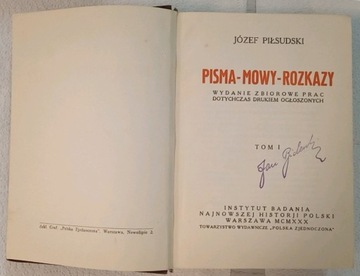 Pisma mowy rozkazy tom I Józef Piłsudski 1930