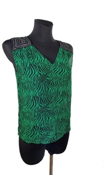 Zielona bluzka mgiełka BonPrix Bodyflirt 36,S