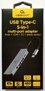 Stacja dokująca Gembird HDMI USB Typ-C Hub Audio