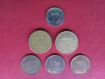 Zestaw monet Holandia, Niderlandy 6 sztuk