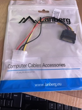 Kabel zasilający Lanberg SATA>Molex 15 cm